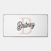 Modern gepersonaliseerd monogram en naam Pastel Pi Bureaumat (Voorkant)