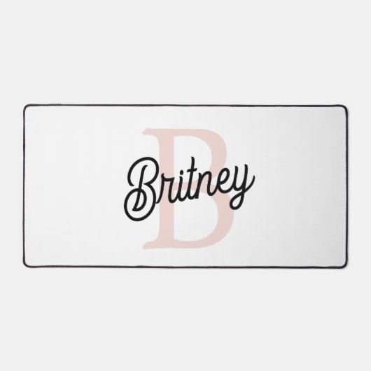 Modern gepersonaliseerd monogram en naam Pastel Pi Bureaumat (Voorkant)
