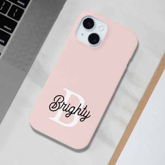 Modern gepersonaliseerd monogram en naam Pastel Pi Case-Mate iPhone Case