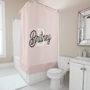 Modern gepersonaliseerd monogram en naam Pastel Pi Douchegordijn