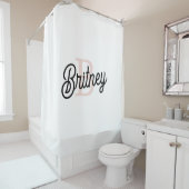 Modern gepersonaliseerd monogram en naam Pastel Pi Douchegordijn (In situ)