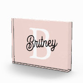 Modern gepersonaliseerd monogram en naam Pastel Pi Fotoblokken (Rechts)