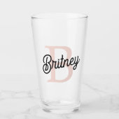 Modern gepersonaliseerd monogram en naam Pastel Pi Glas (Voorkant)