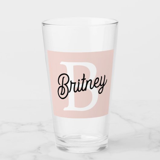 Modern gepersonaliseerd monogram en naam Pastel Pi Glas (Voorkant)