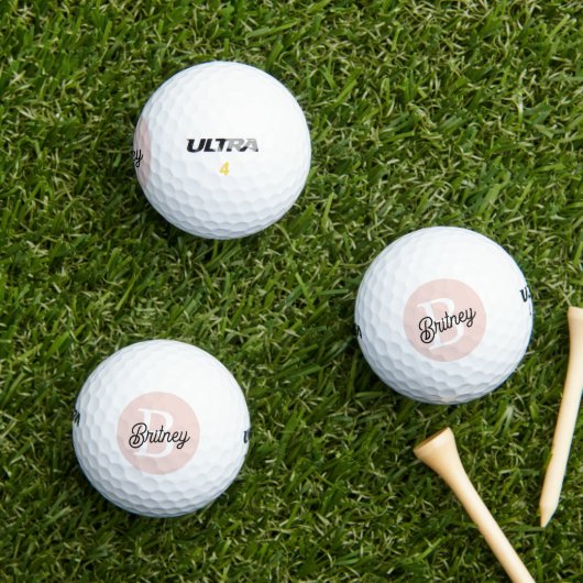 Modern gepersonaliseerd monogram en naam Pastel Pi Golfballen (Insitu Gras)