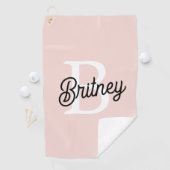 Modern gepersonaliseerd monogram en naam Pastel Pi Golfhanddoek (Insitu)