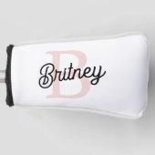 Modern gepersonaliseerd monogram en naam Pastel Pi Golfheadcover (Voorkant)