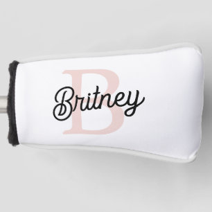 Modern gepersonaliseerd monogram en naam Pastel Pi Golfheadcover