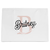 Modern gepersonaliseerd monogram en naam Pastel Pi Groot Cadeauzakje (Voorkant)