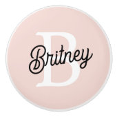Modern gepersonaliseerd monogram en naam Pastel Pi Keramische Knop (Voorkant)