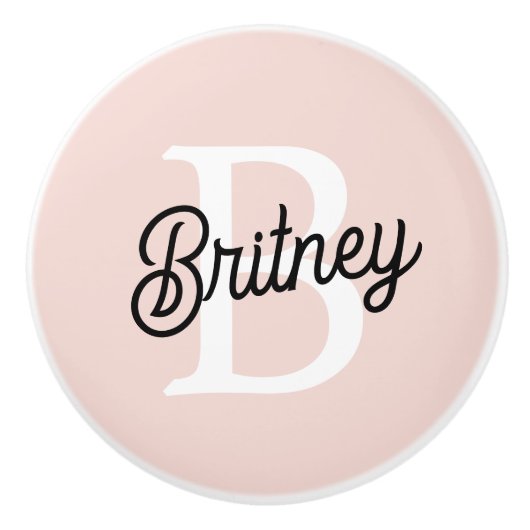 Modern gepersonaliseerd monogram en naam Pastel Pi Keramische Knop (Voorkant)