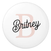 Modern gepersonaliseerd monogram en naam Pastel Pi Keramische Knop (Voorkant)