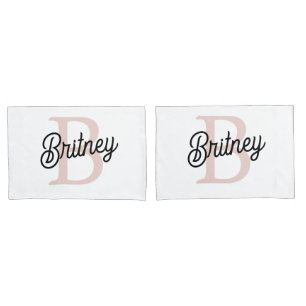 Modern gepersonaliseerd monogram en naam Pastel Pi Kussensloop