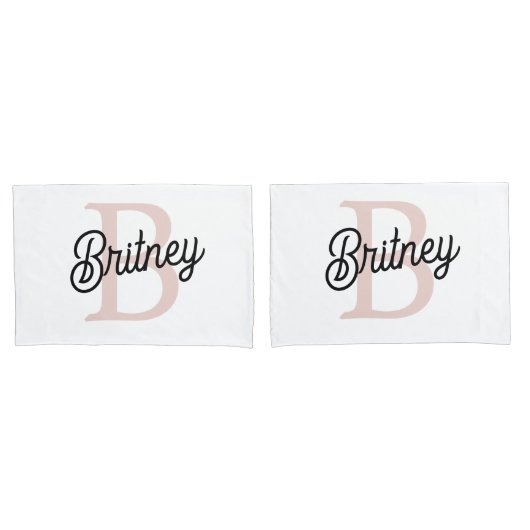 Modern gepersonaliseerd monogram en naam Pastel Pi Kussensloop (Voorkant-Set)