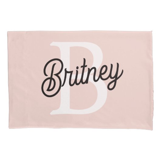 Modern gepersonaliseerd monogram en naam Pastel Pi Kussensloop (Voorkant-Links)