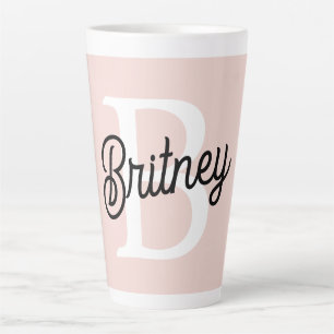 Modern gepersonaliseerd monogram en naam Pastel Pi Latte Mok