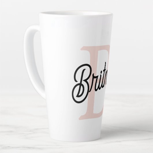 Modern gepersonaliseerd monogram en naam Pastel Pi Latte Mok (Linkerhoek)