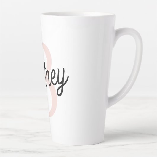 Modern gepersonaliseerd monogram en naam Pastel Pi Latte Mok (Rechts)