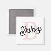 Modern gepersonaliseerd monogram en naam Pastel Pi Magneet (Voorkant / Achterkant)