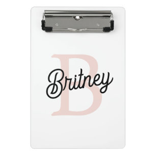 Modern gepersonaliseerd monogram en naam Pastel Pi Mini Klembord