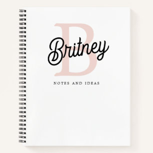 Modern gepersonaliseerd monogram en naam Pastel Pi Notitieboek