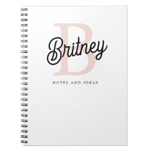 Modern gepersonaliseerd monogram en naam Pastel Pi Notitieboek