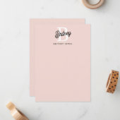 Modern gepersonaliseerd monogram en naam Pastel Pi Notitiekaartje (Voorkant / Achterkant in situ)