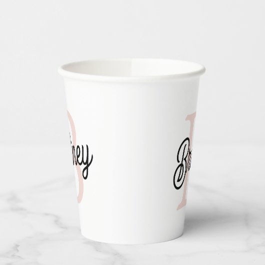 Modern gepersonaliseerd monogram en naam Pastel Pi Papieren Bekers (Links)