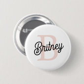 Modern gepersonaliseerd monogram en naam Pastel Pi Ronde Button 5,7 Cm (Voorkant /achterkant)
