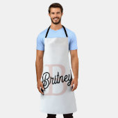 Modern gepersonaliseerd monogram en naam Pastel Pi Schort (Gedragen)