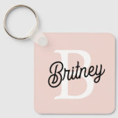 Modern gepersonaliseerd monogram en naam Pastel Pi Sleutelhanger (Voorkant)