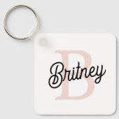 Modern gepersonaliseerd monogram en naam Pastel Pi Sleutelhanger (Voorkant)