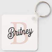 Modern gepersonaliseerd monogram en naam Pastel Pi Sleutelhanger (Achterkant)