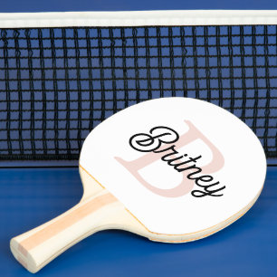 Modern gepersonaliseerd monogram en naam Pastel Pi Tafeltennisbatje