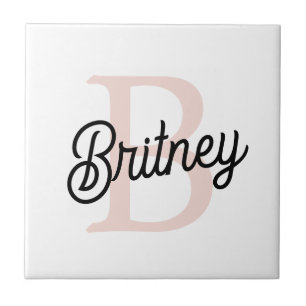 Modern gepersonaliseerd monogram en naam Pastel Pi Tegeltje