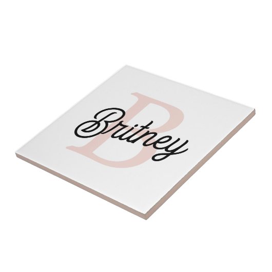 Modern gepersonaliseerd monogram en naam Pastel Pi Tegeltje (Zijkant)