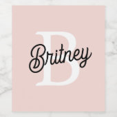 Modern gepersonaliseerd monogram en naam Pastel Pi Wijn Etiket (Enkel label)