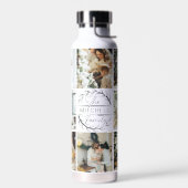 Modern gepersonaliseerd monogram & fotocollage wat waterfles (Links)