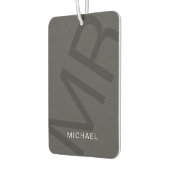 Modern gepersonaliseerd monogram grijs luchtverfrisser (Links)