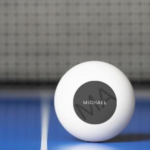 Modern Gepersonaliseerd Monogram Grijs Pingpongballen