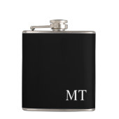 Modern gepersonaliseerd monogram heupfles (Voorkant)