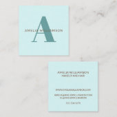 Modern gepersonaliseerd Monogram Square Visitekaar Vierkante Visitekaartje (Voorkant / Achterkant)