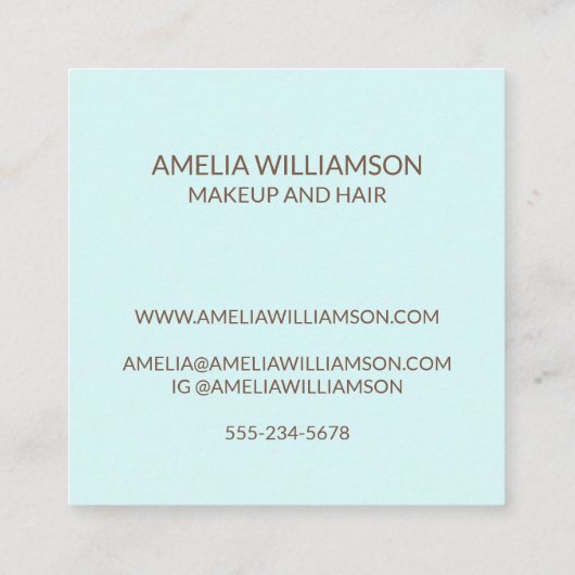 Modern gepersonaliseerd Monogram Square Visitekaar Vierkante Visitekaartje (Achterkant)