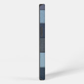 Modern gepersonaliseerd naamlabel denim iPhone hoesje (Rechterkant)