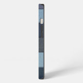 Modern gepersonaliseerd naamlabel denim iPhone hoesje (Linkerkant)