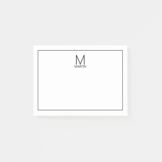 Modern gepersonaliseerd Notitieblok van het Monogr Post-it® Notes (Voorkant)