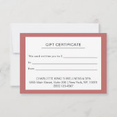 Modern gepersonaliseerd relatiegeschenk certificaa (Achterkant)