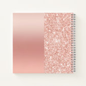 Modern gepersonaliseerd Roos Gold Sparkle Gastenbo Notitieboek (Achterkant)