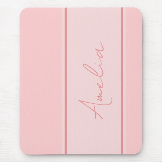 Modern gepersonaliseerd roze muismat (Voorkant)