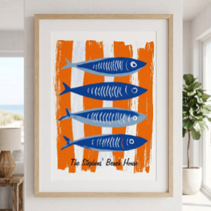 Modern Gepersonaliseerd Strandhuis Poster